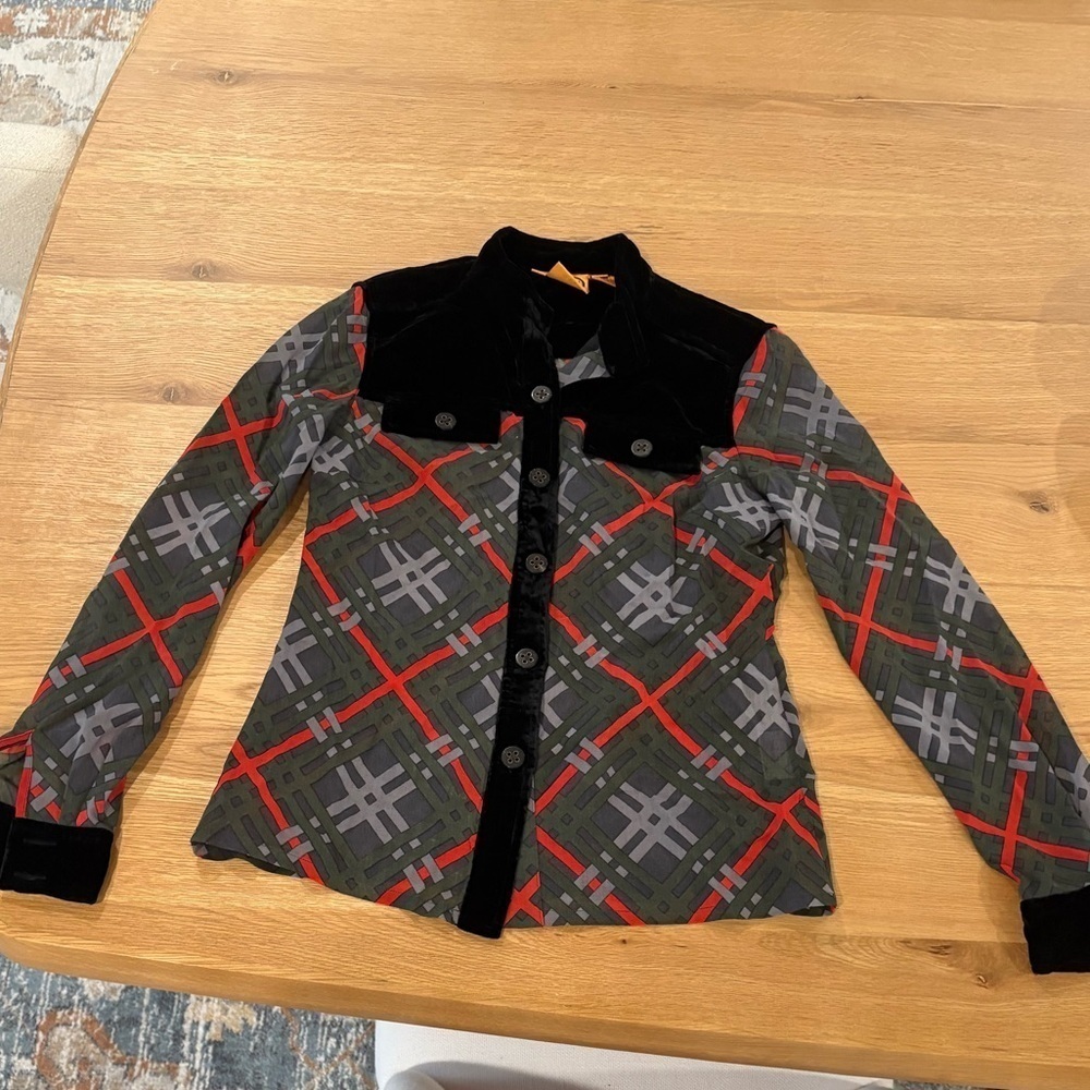 Tory Butch Velvet Button Down